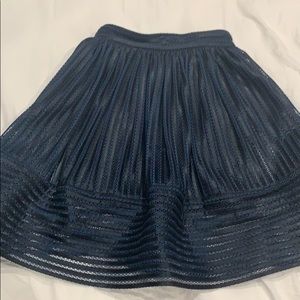 Maje midi puffy skirt blue and black size 3 new